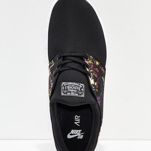 nike sb janoski air max black & floral shoes